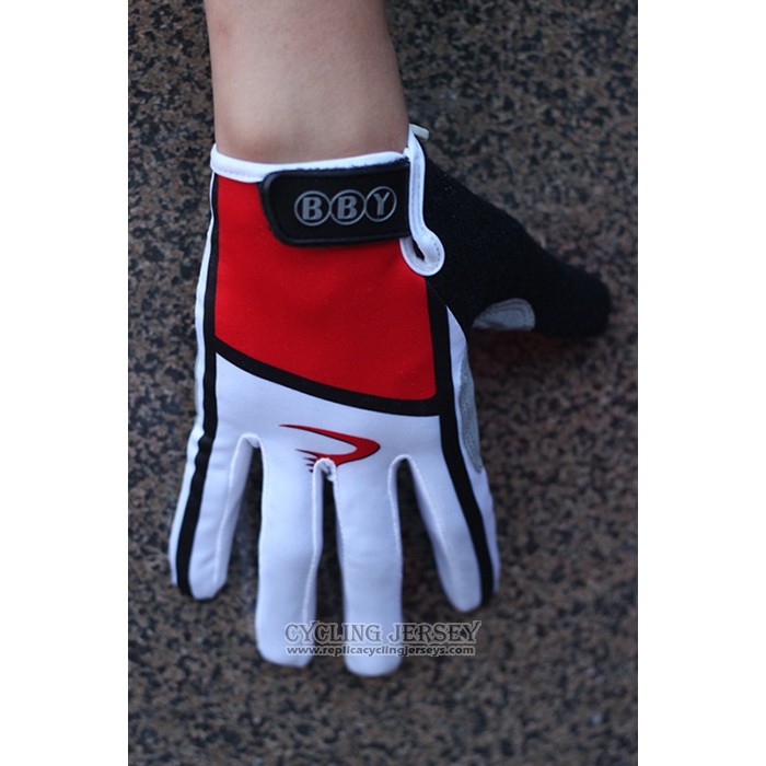2020 Pinarello Full Finger Gloves Cycling White Red